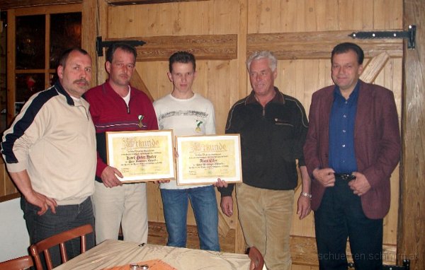 2006-03-10-Ehrungen2006.JPG - 10.3.2006 - Obm. Auer Reinhold - Hofer Karl-Peter - Eller Alois - Hptm. Hofer Karl - Bgm. Eller Vinzenz